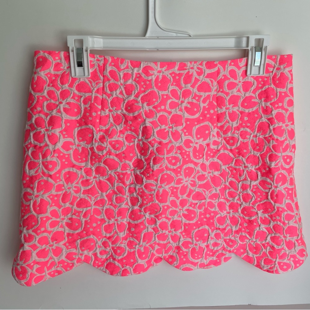 Lilly Pulitzer Pink Floral Scalloped Skirt | 4